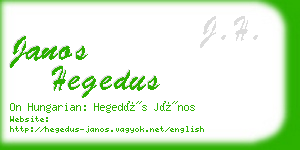 janos hegedus business card